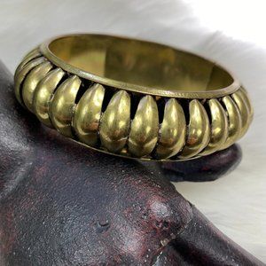 Vintage Brass 3D Bangle Bracelet